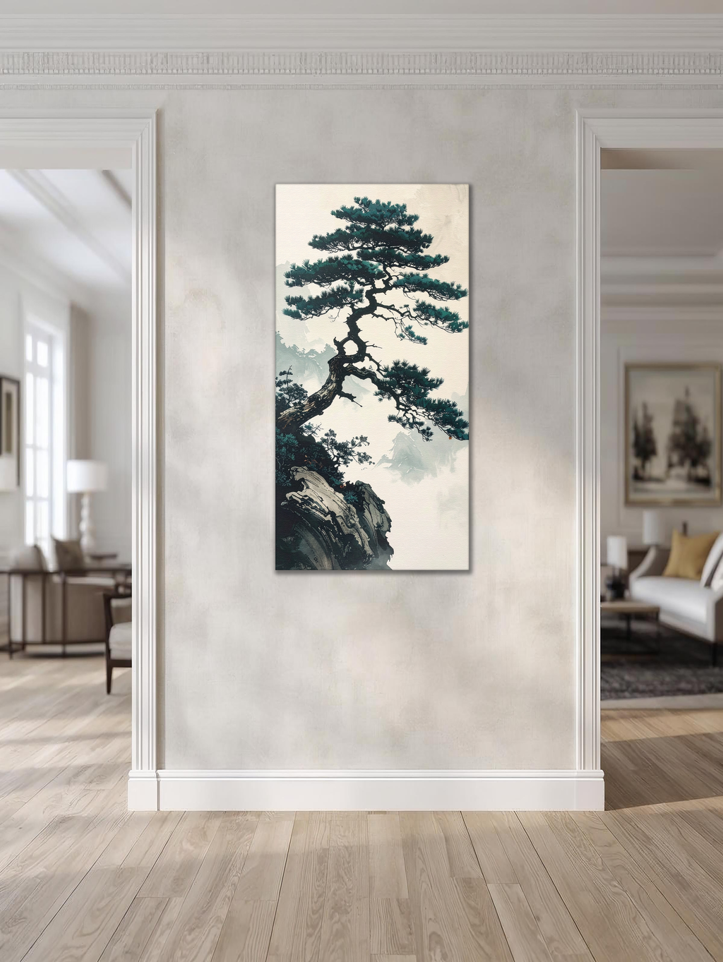 The Lone Pine of Tranquil Peaks (Portrait Canvas Edition)