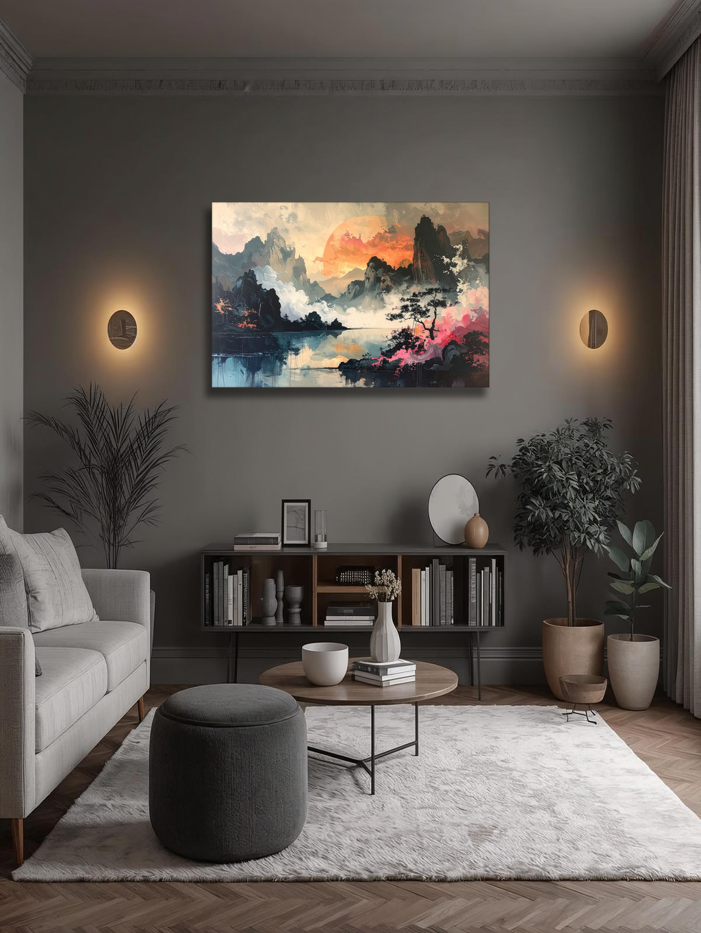 Whispering Dawn over Korean Mountains – Korean Landscape Canvas Art
