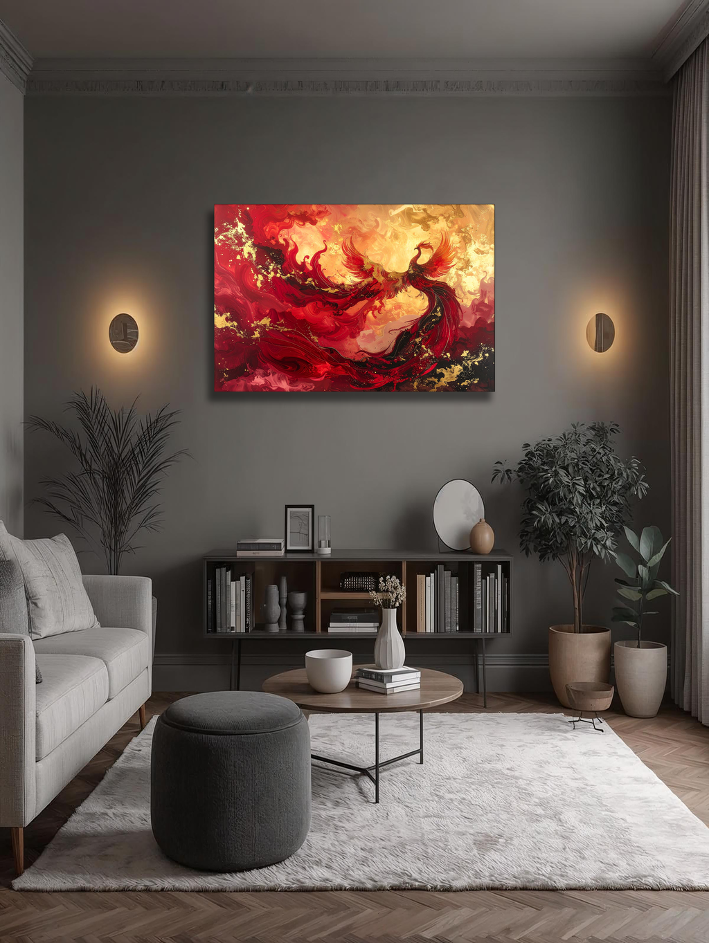 Rebirth of the Phoenix – Korean Mythology Canvas Art