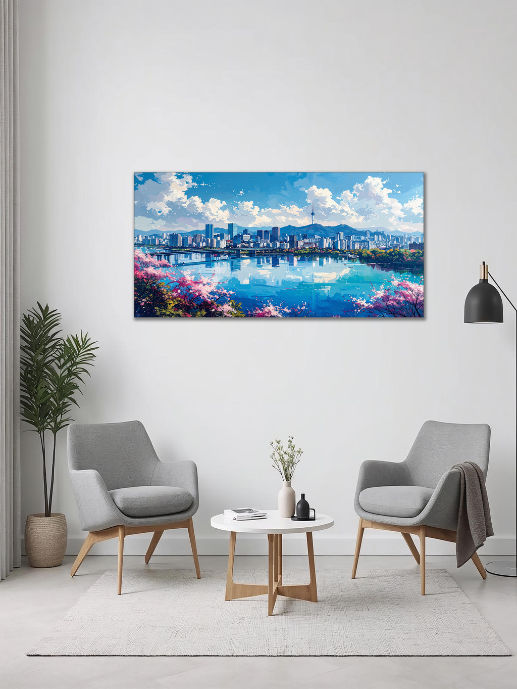 Seoul Reflections in Spring (Landscape Canvas Edition)