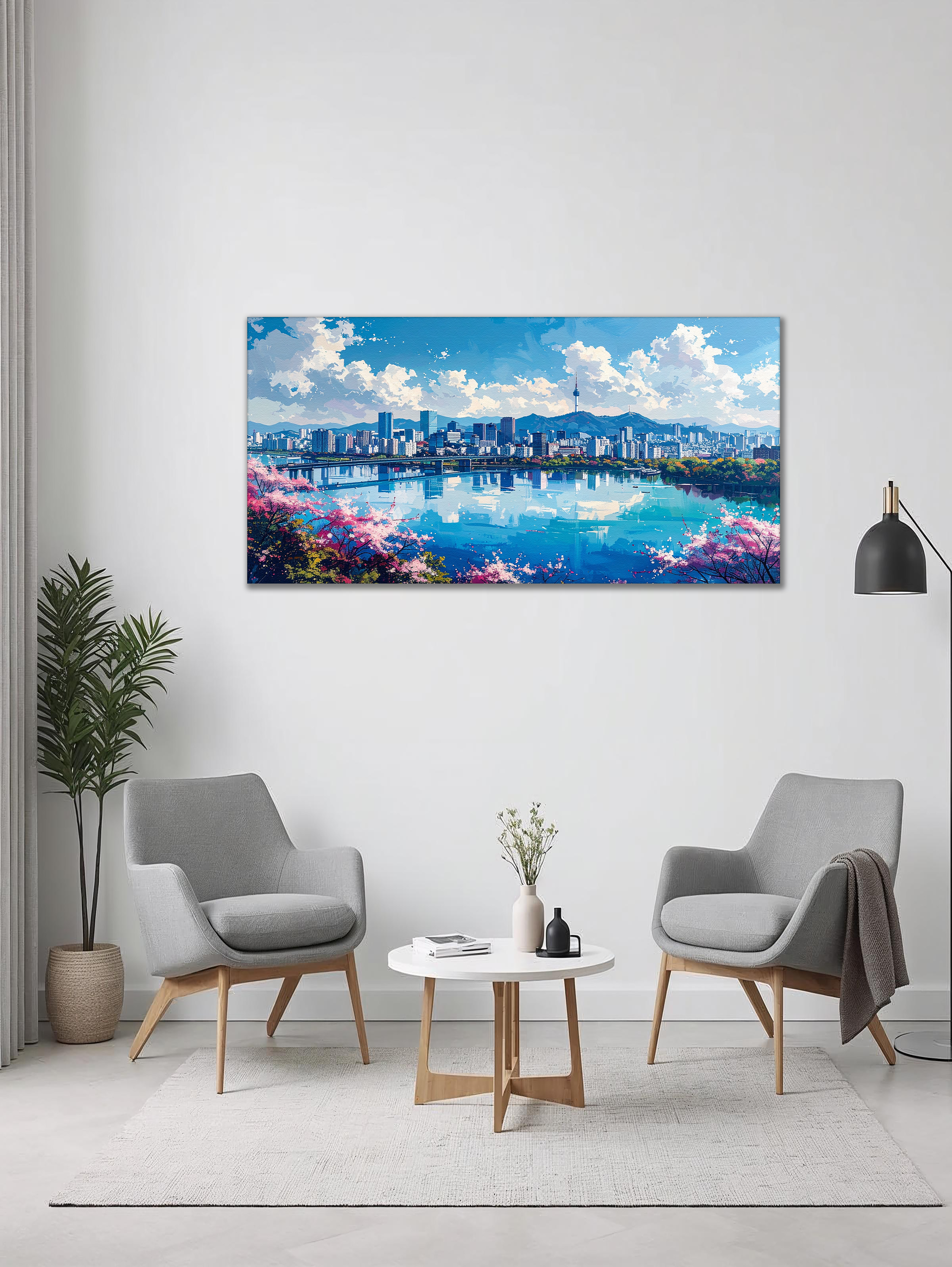 Seoul Reflections in Spring (Landscape Canvas Edition)