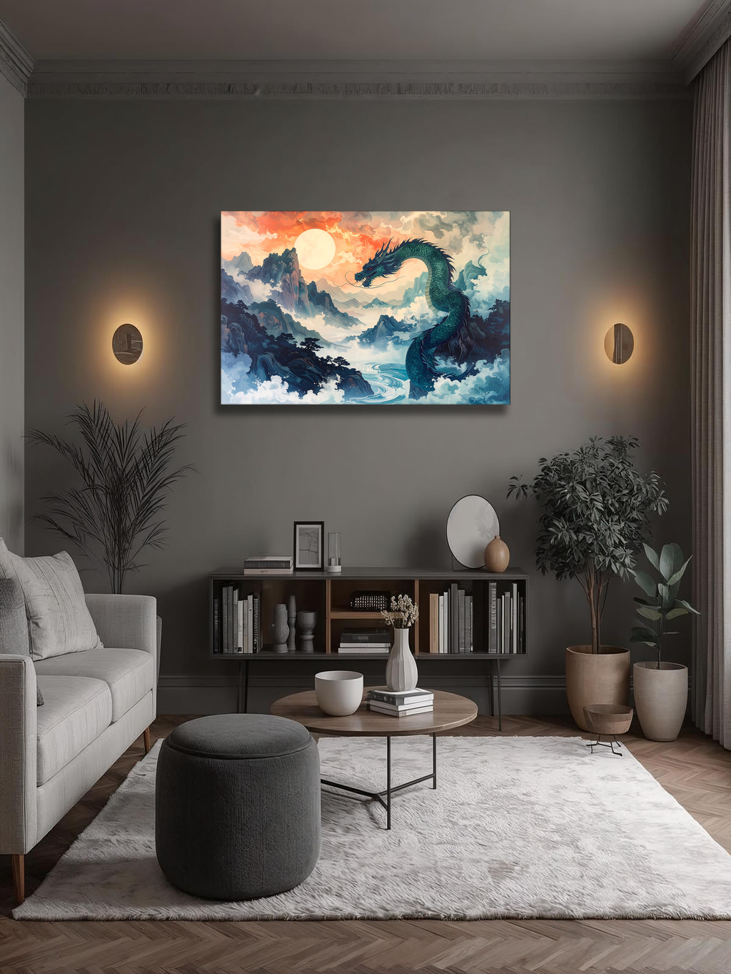Rise of the Azure Dragon – Korean Mythology Canvas Art