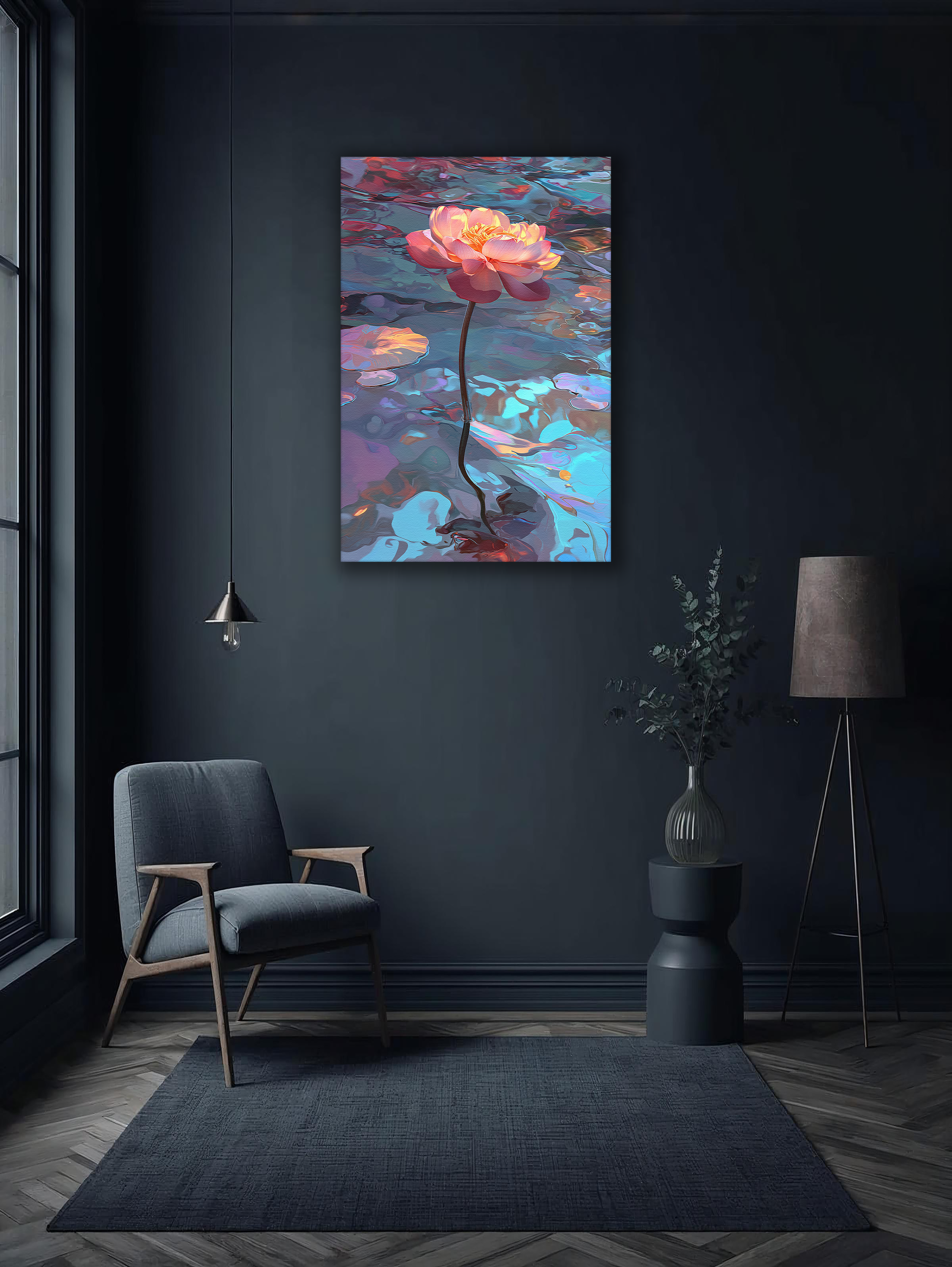 Korean Lotus of Tranquility Canvas Art