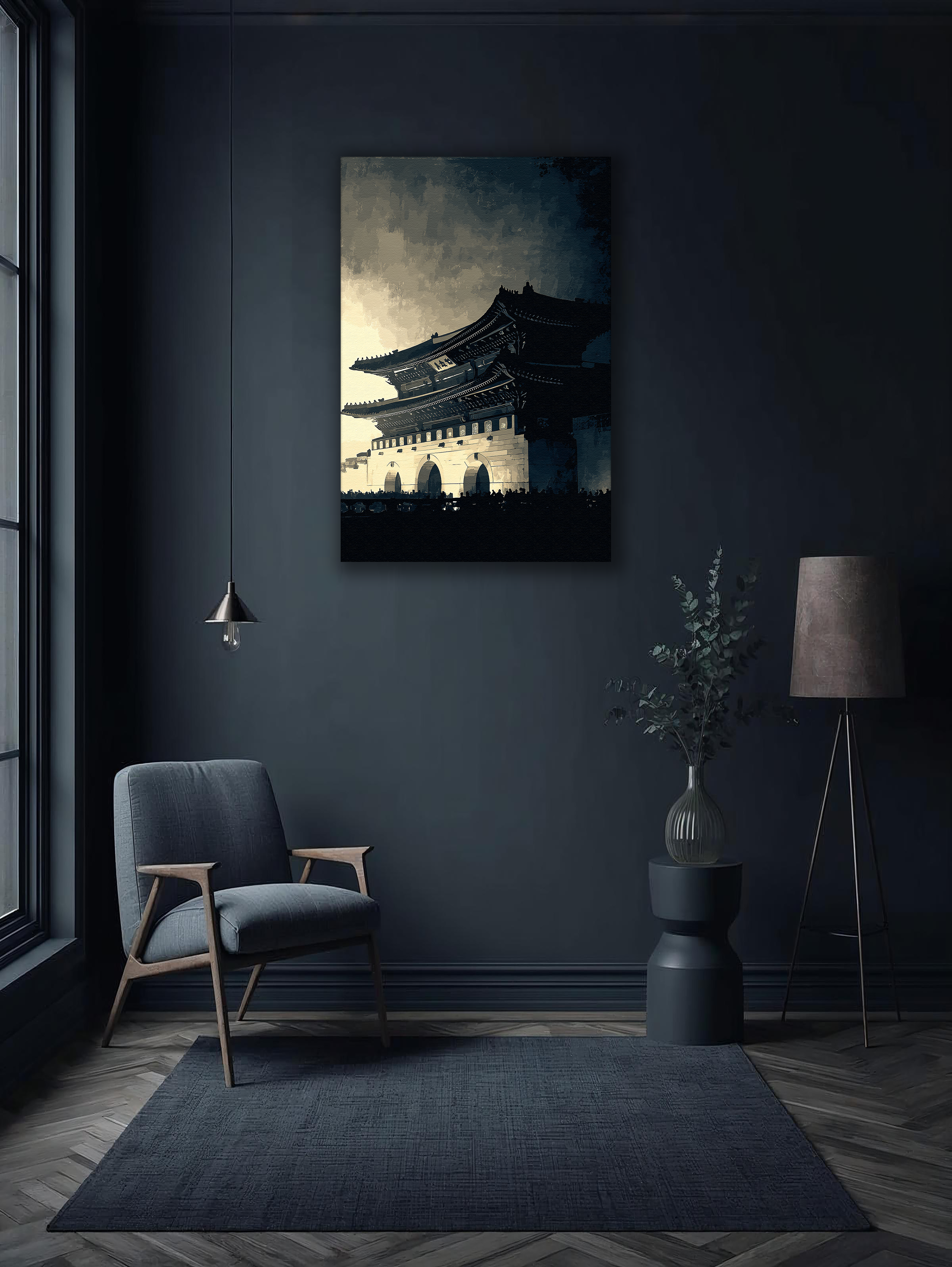 Korean Heritage Gate Canvas Art | Night Shadow Portrait
