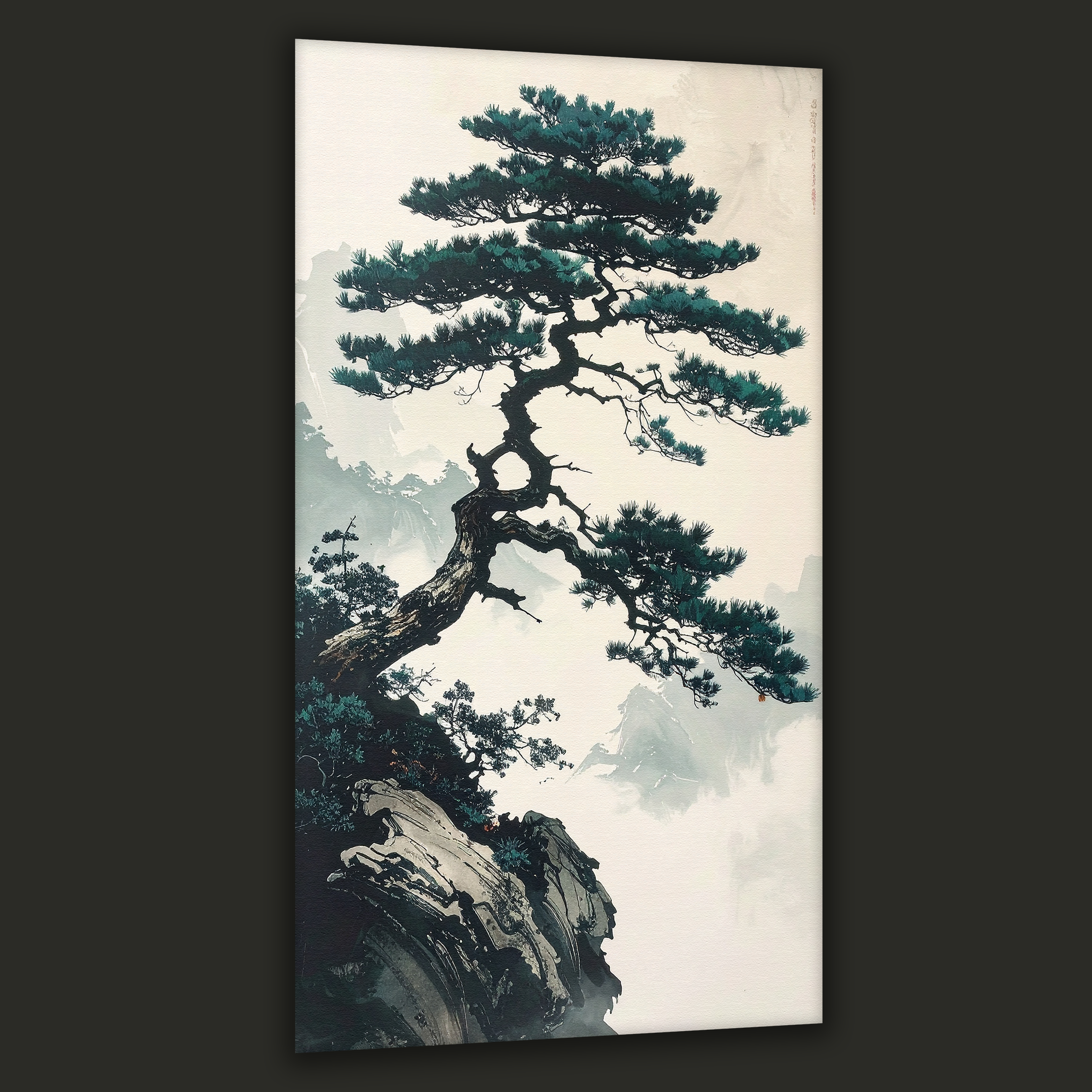 The Lone Pine of Tranquil Peaks (Portrait Canvas Edition)
