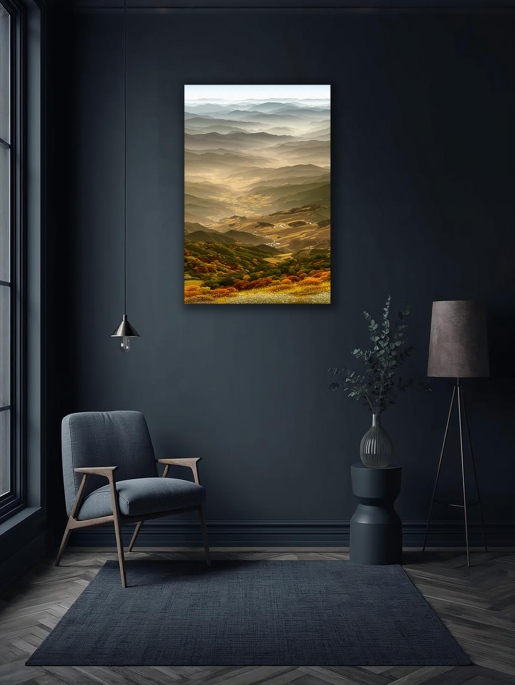 Korean Autumn Valley Canvas Art