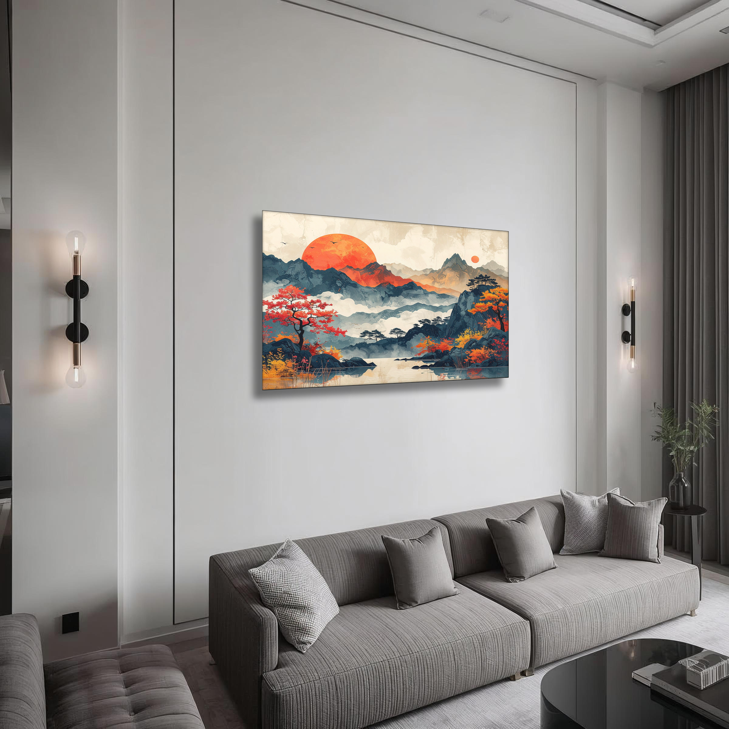 Eternal Dawn over Korean Peaks – Korean Mountain Landscape Canvas Art