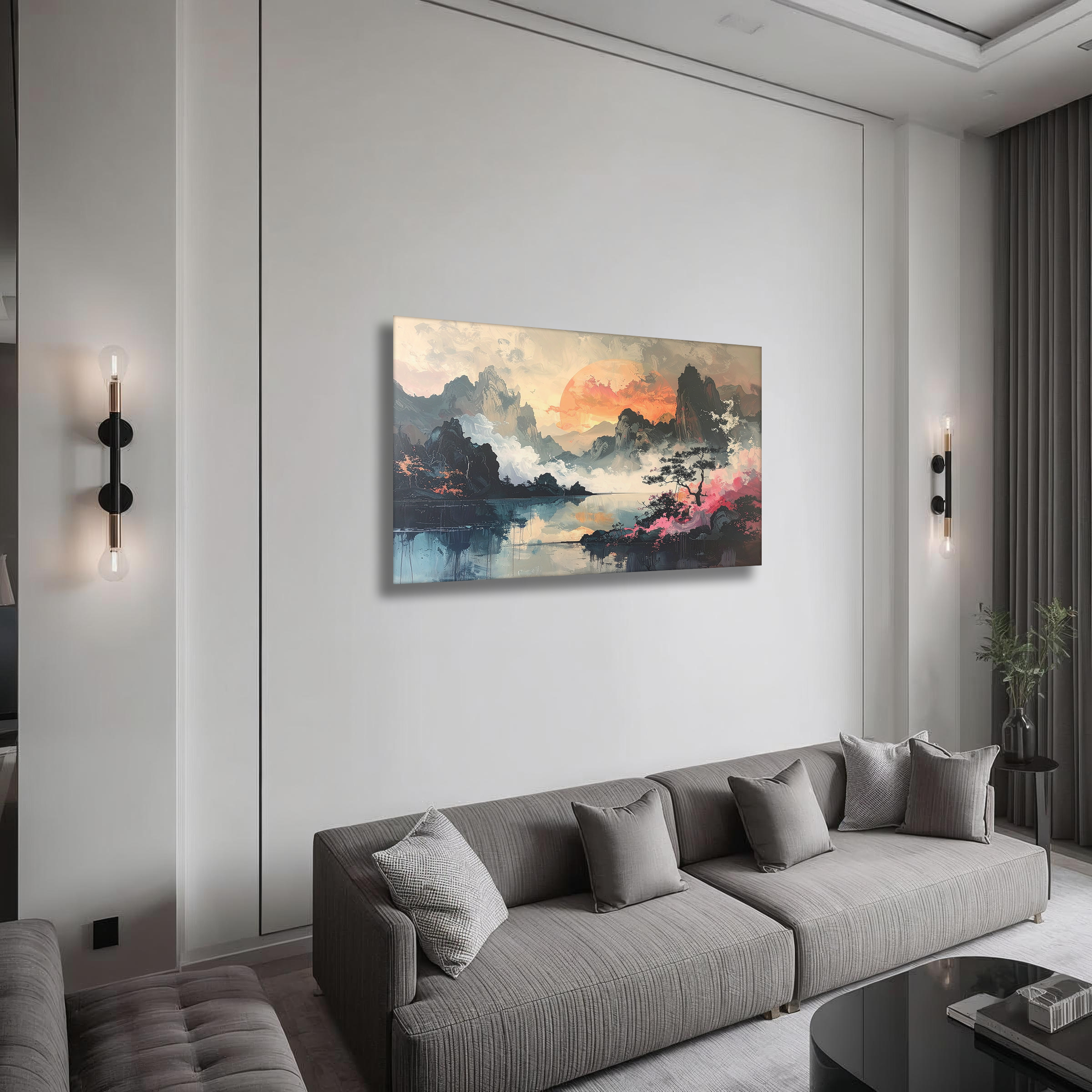 Whispering Dawn over Korean Mountains – Korean Landscape Canvas Art