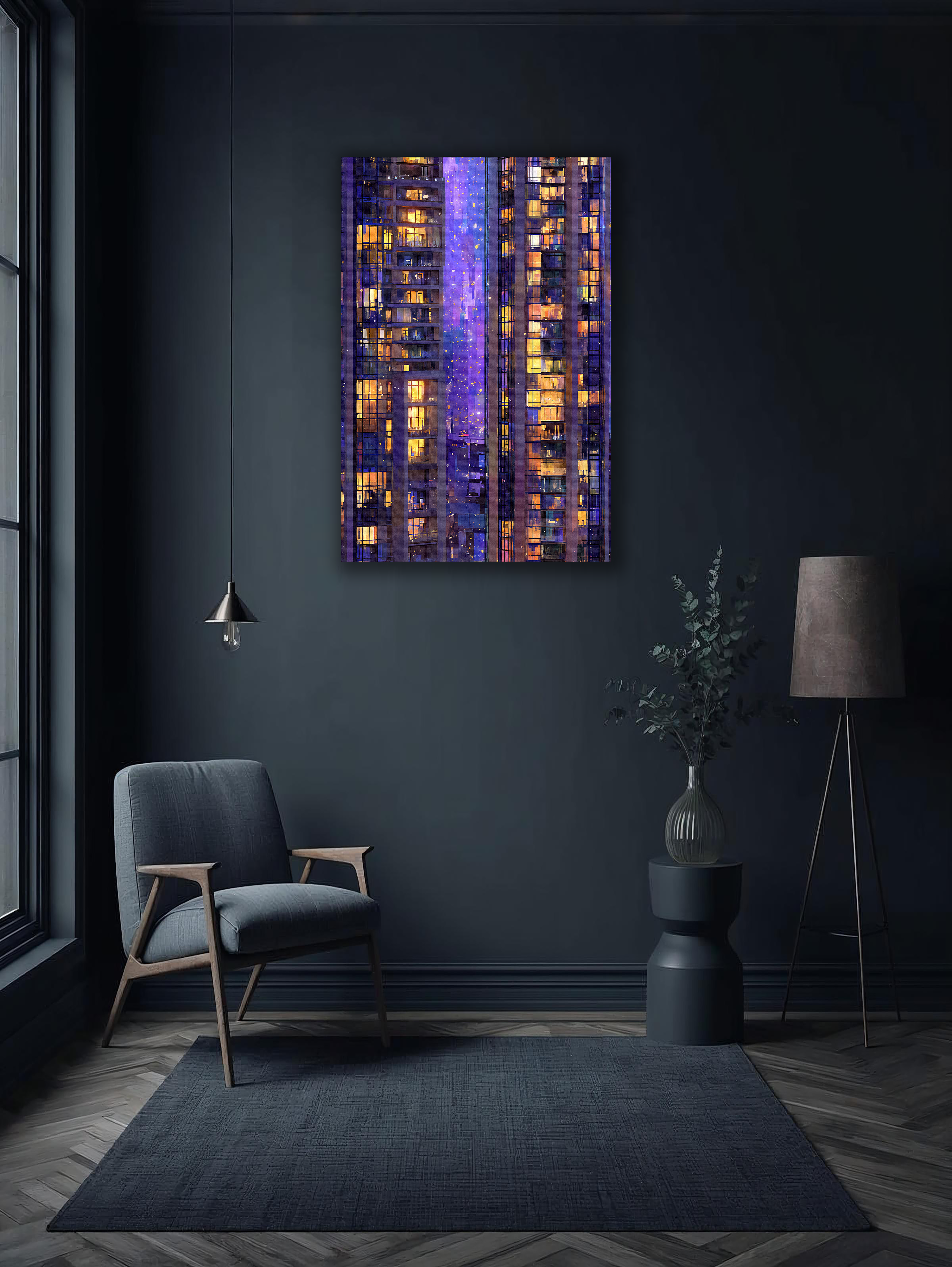 Korean City Lights Canvas Art