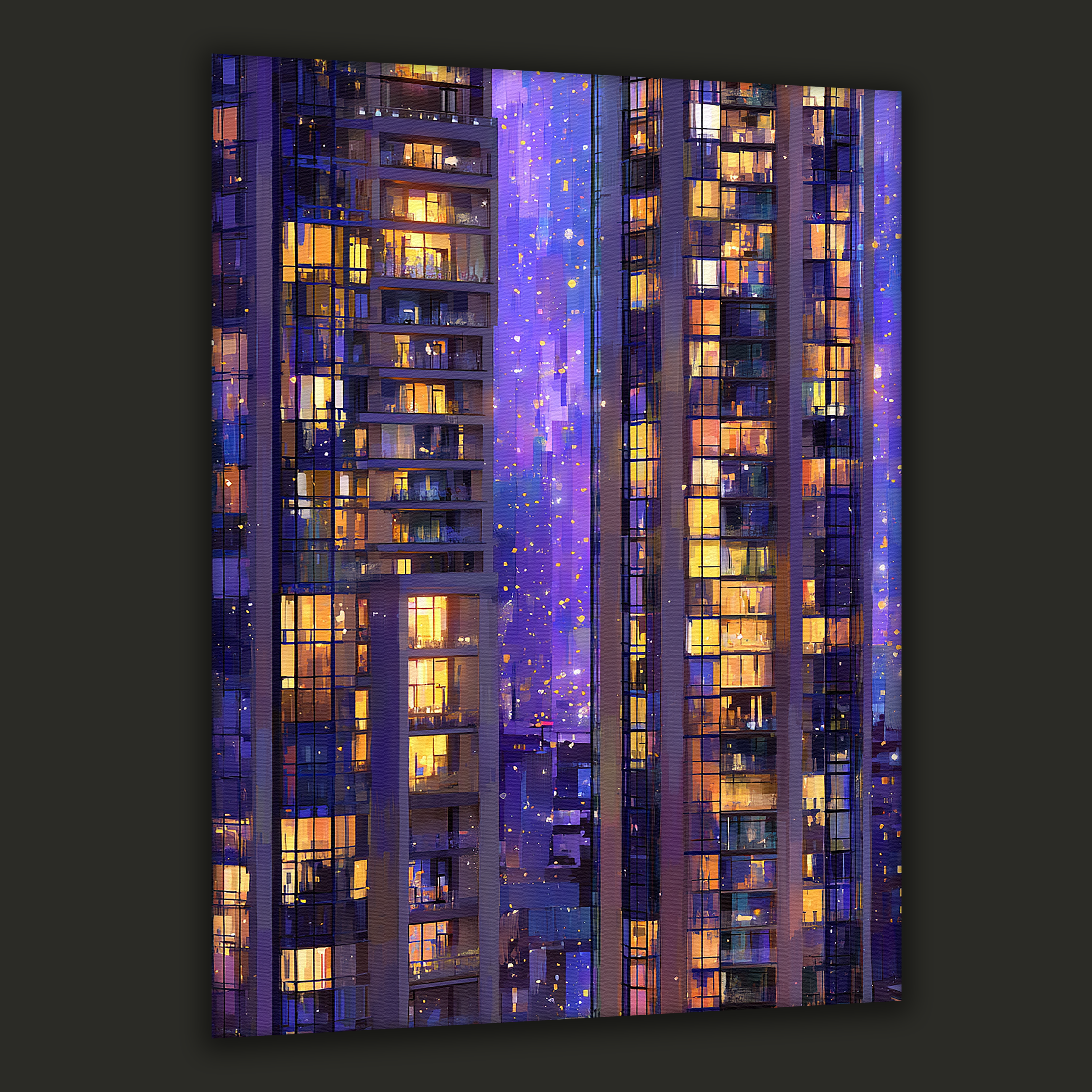 Korean City Lights Canvas Art