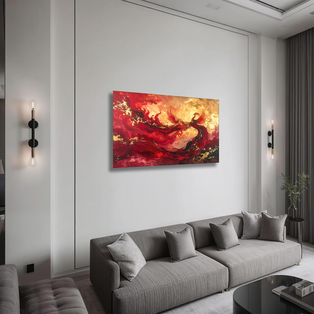 Rebirth of the Phoenix – Korean Mythology Canvas Art