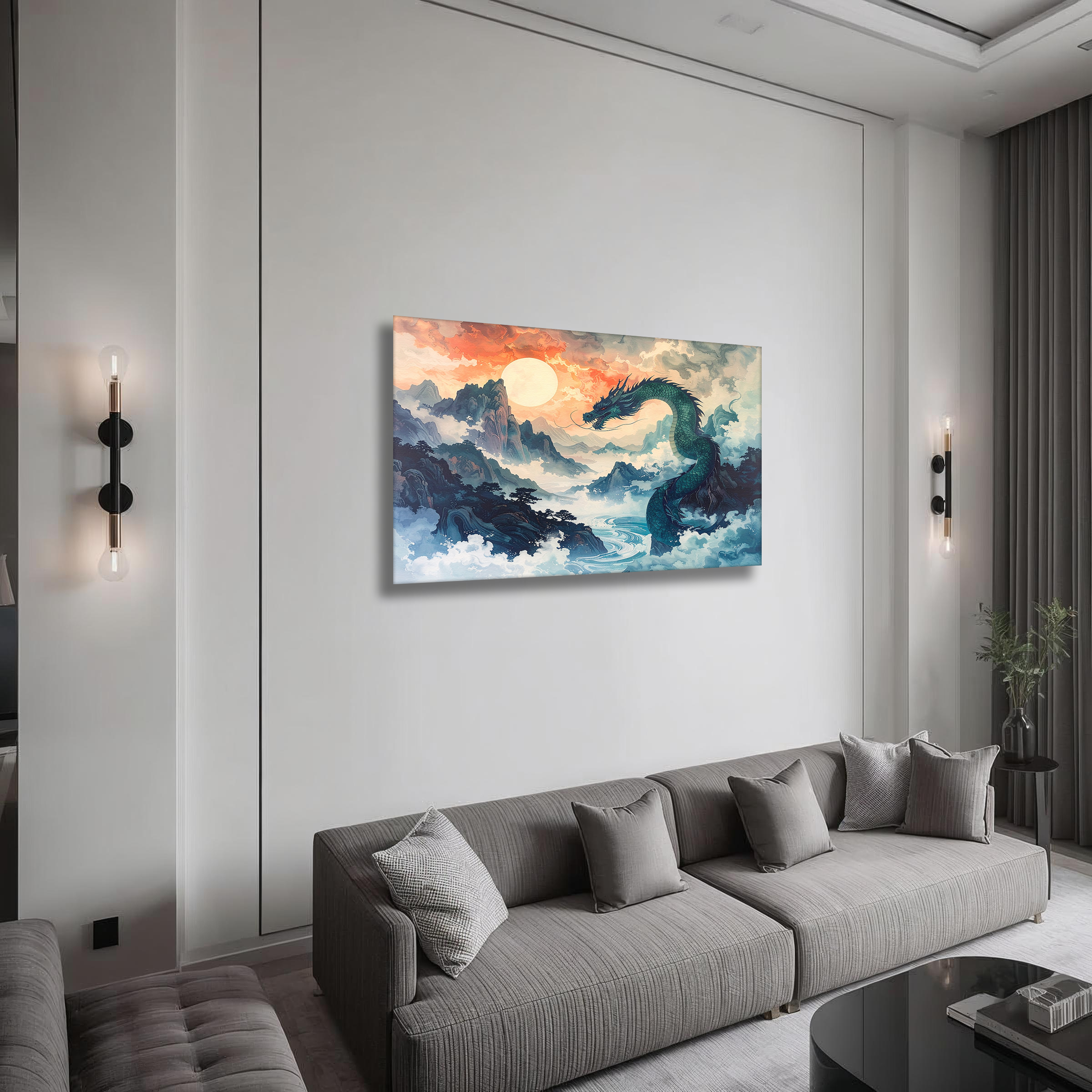 Rise of the Azure Dragon – Korean Mythology Canvas Art