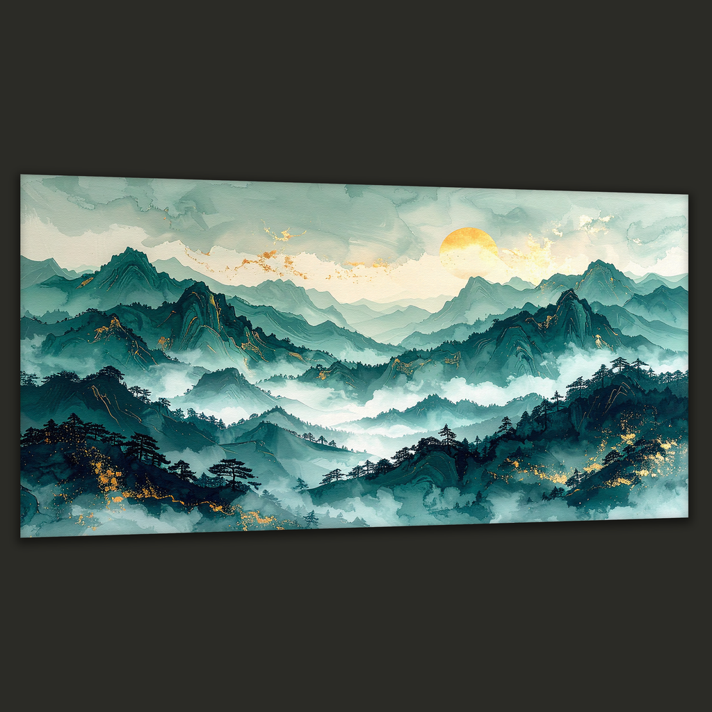 Whispers of the Emerald Peaks (Landscape Canvas Edition)