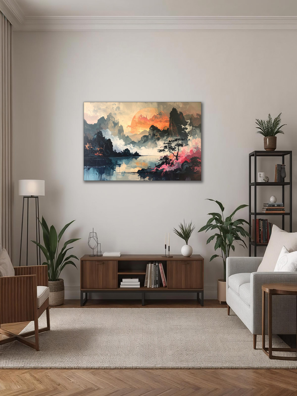 Whispering Dawn over Korean Mountains – Korean Landscape Canvas Art