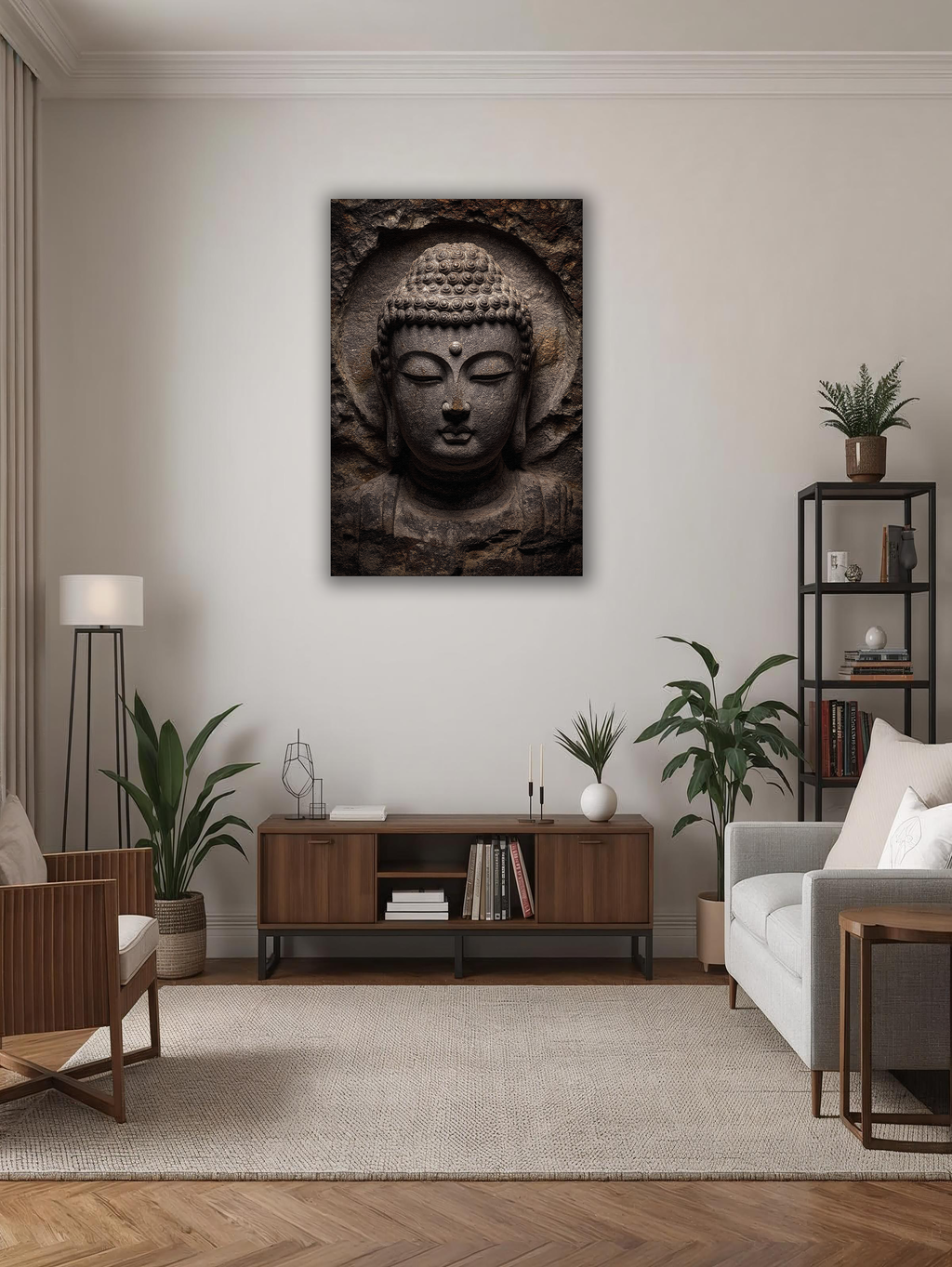Korean Stone Buddha of Gyeongju Canvas Art