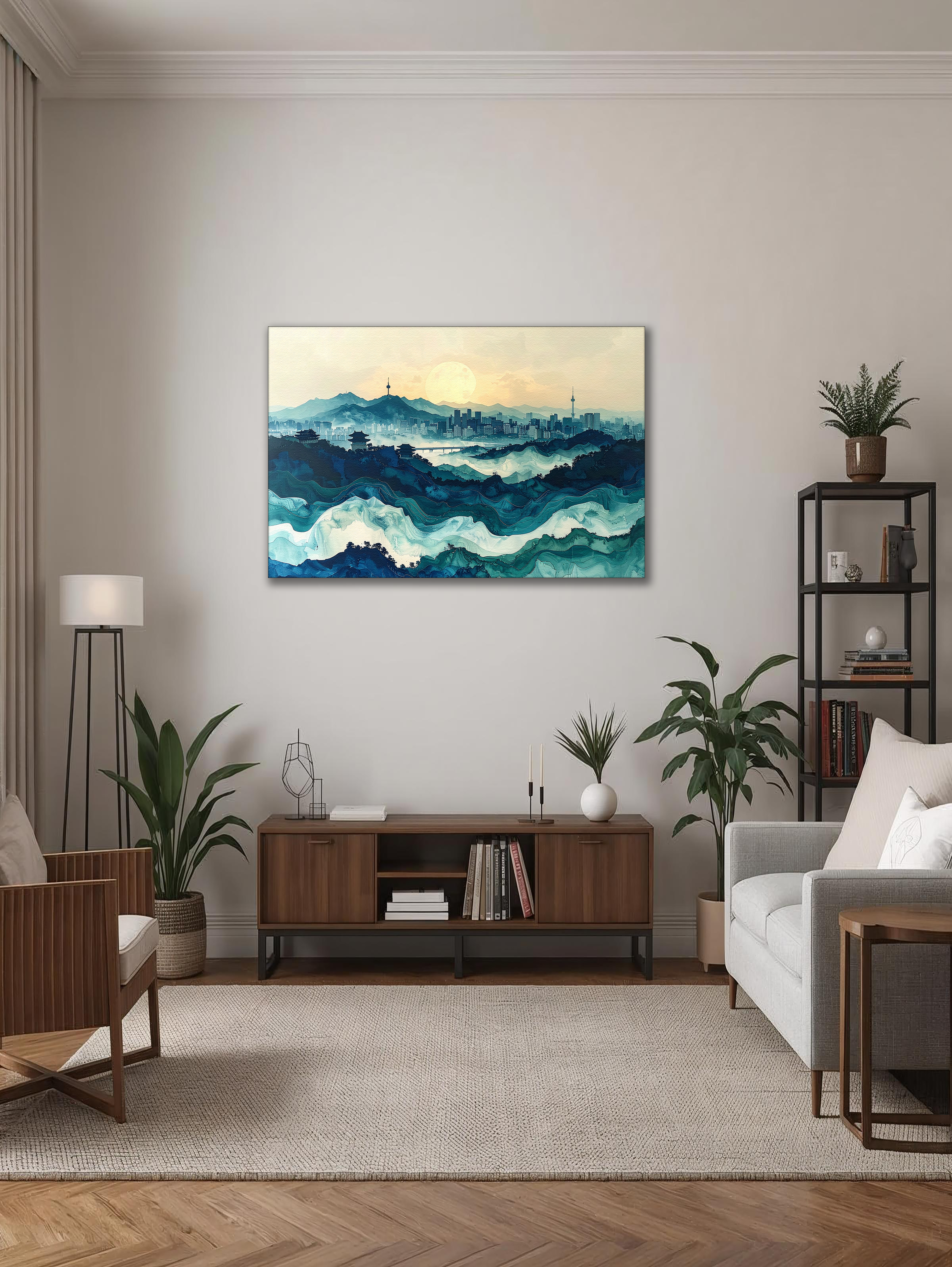 Waves of Seoul – Modern Korean Landscape Canvas Art