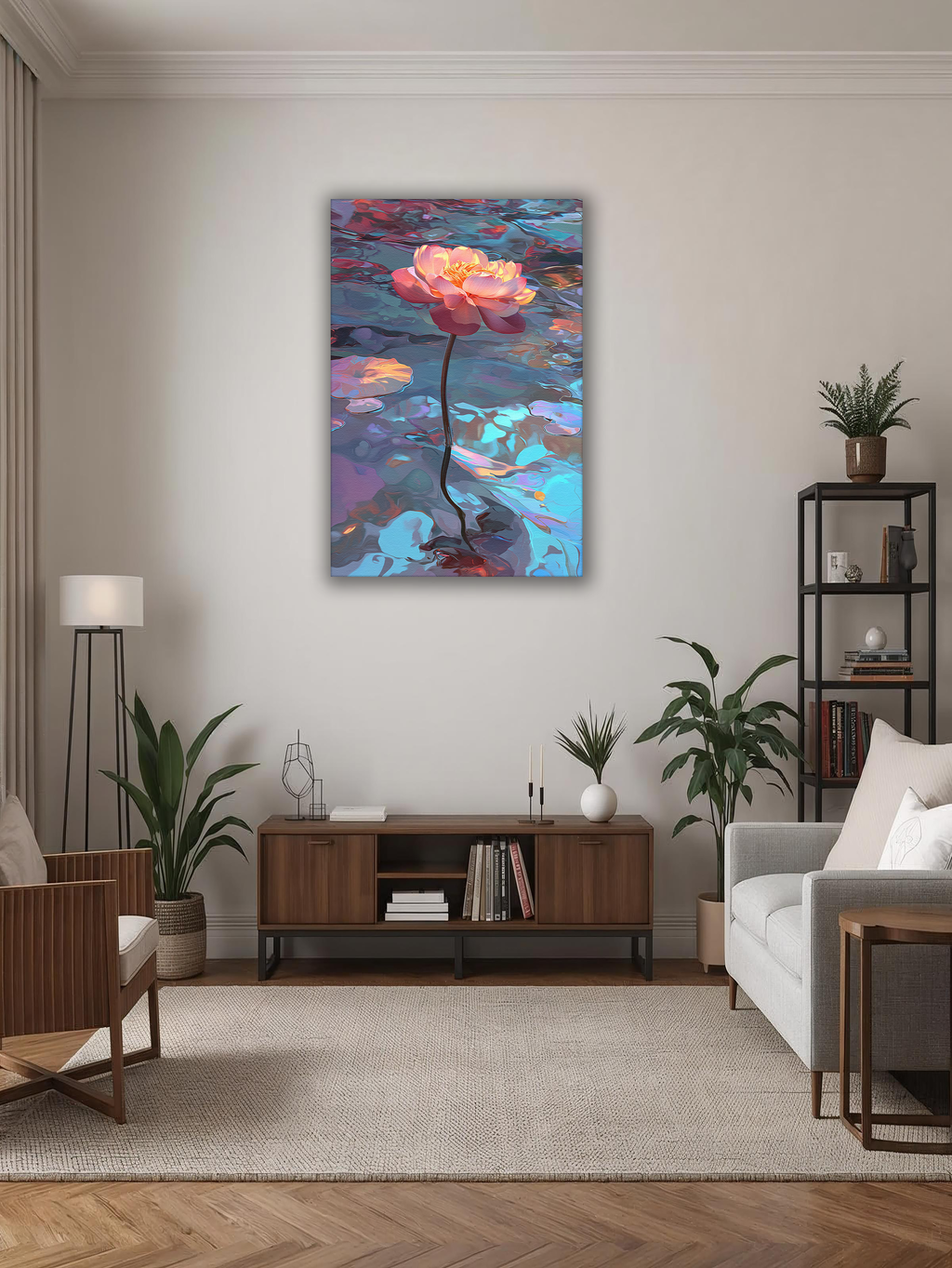Korean Lotus of Tranquility Canvas Art