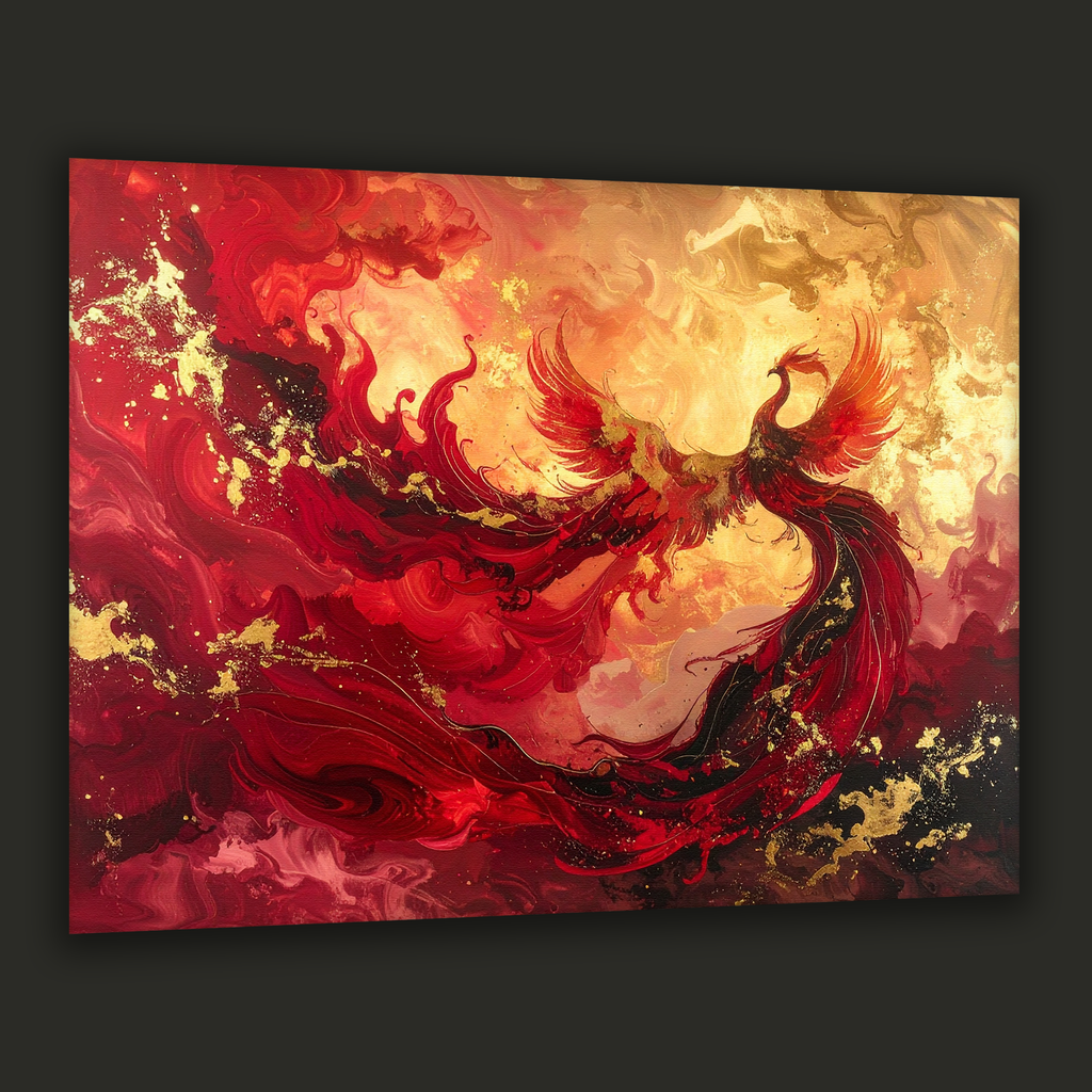 Rebirth of the Phoenix – Korean Mythology Canvas Art
