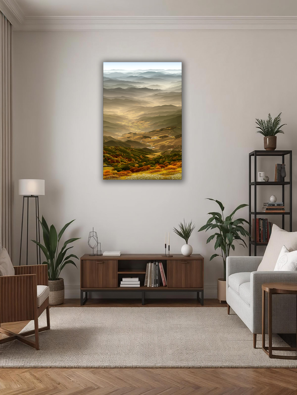 Korean Autumn Valley Canvas Art