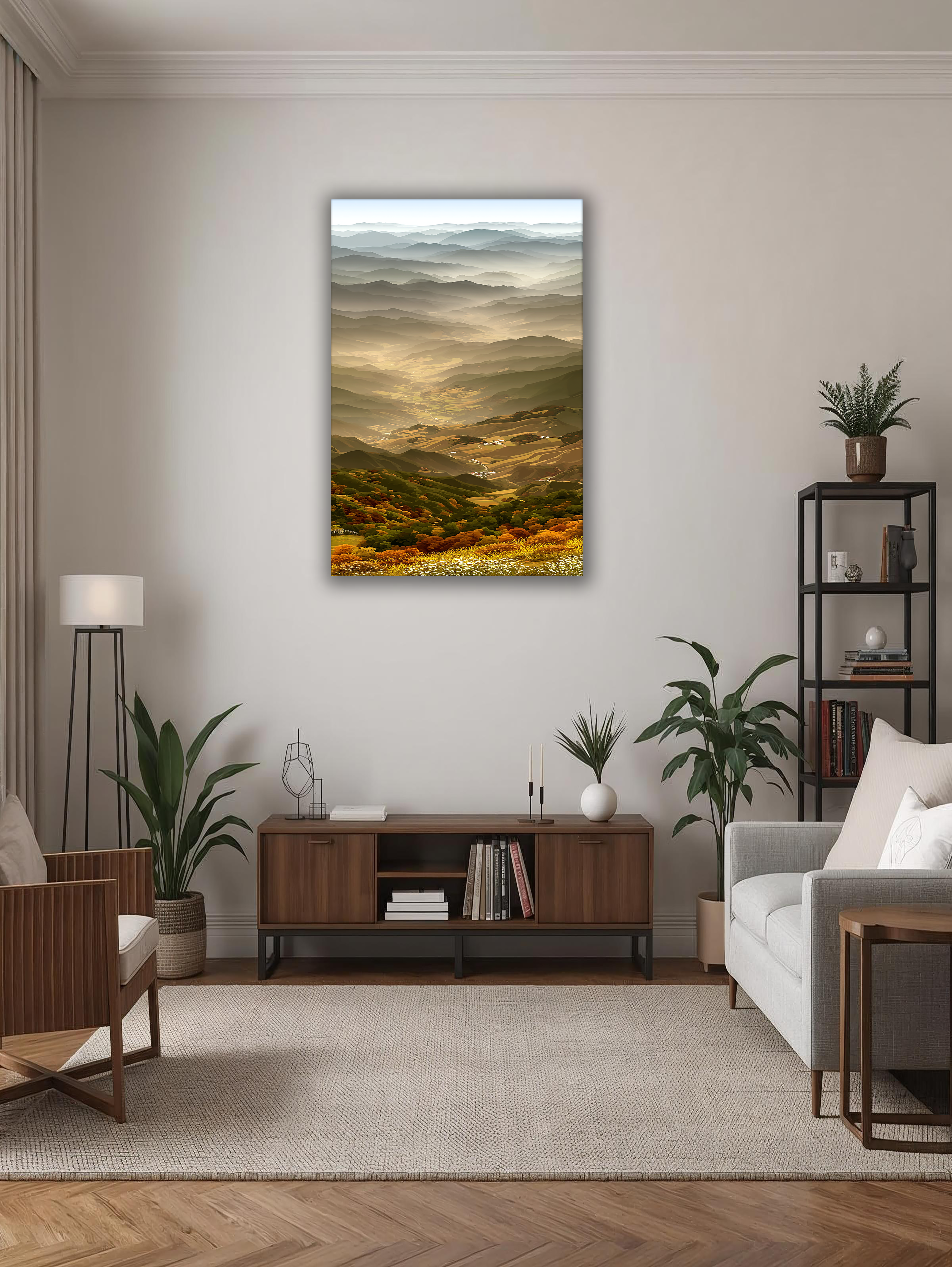 Korean Autumn Valley Canvas Art