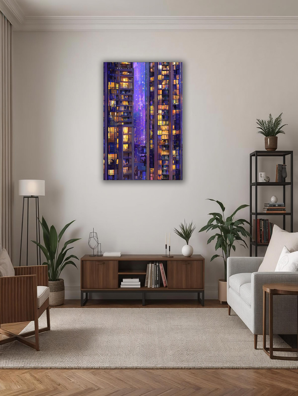Korean City Lights Canvas Art