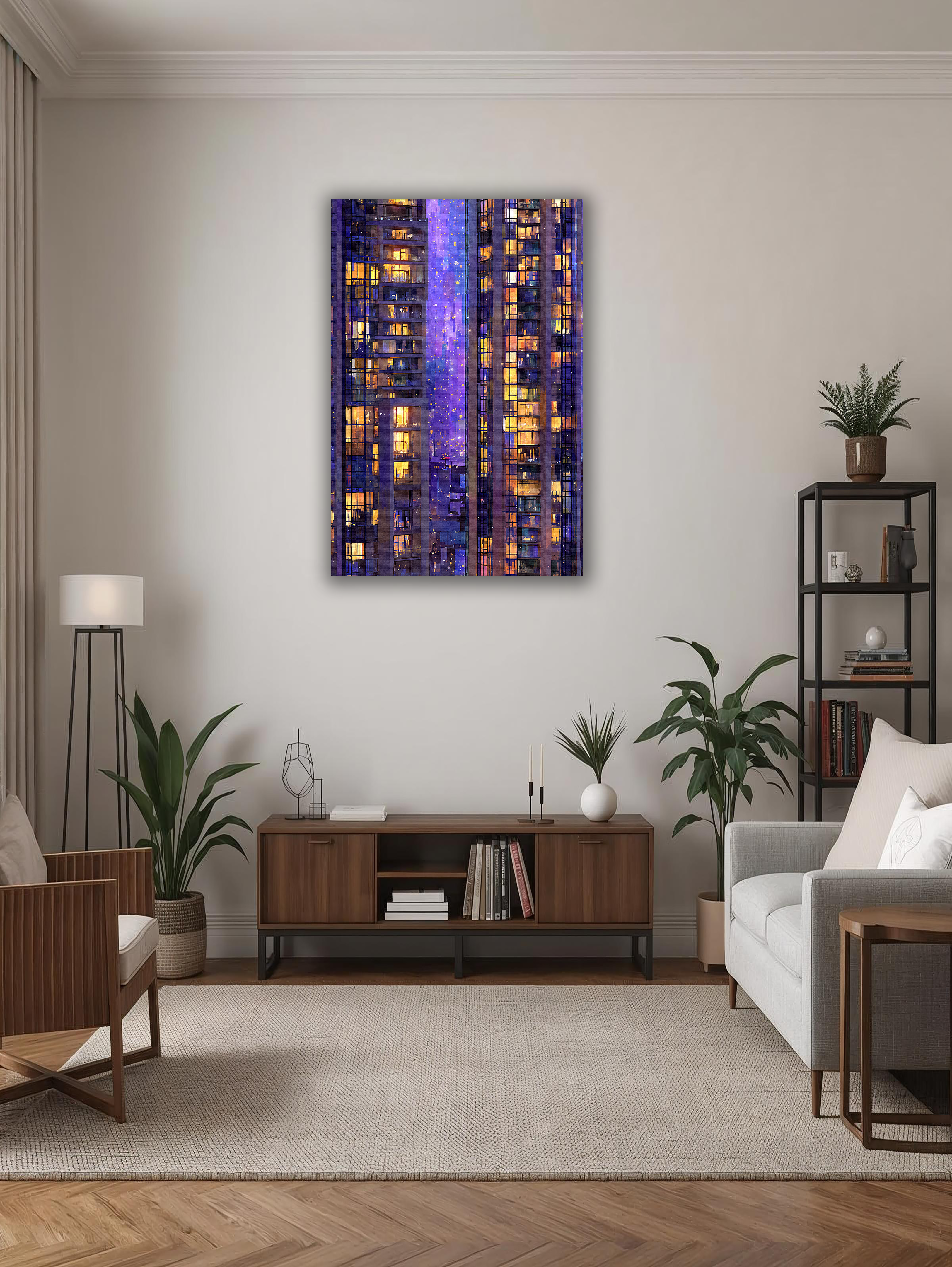 Korean City Lights Canvas Art