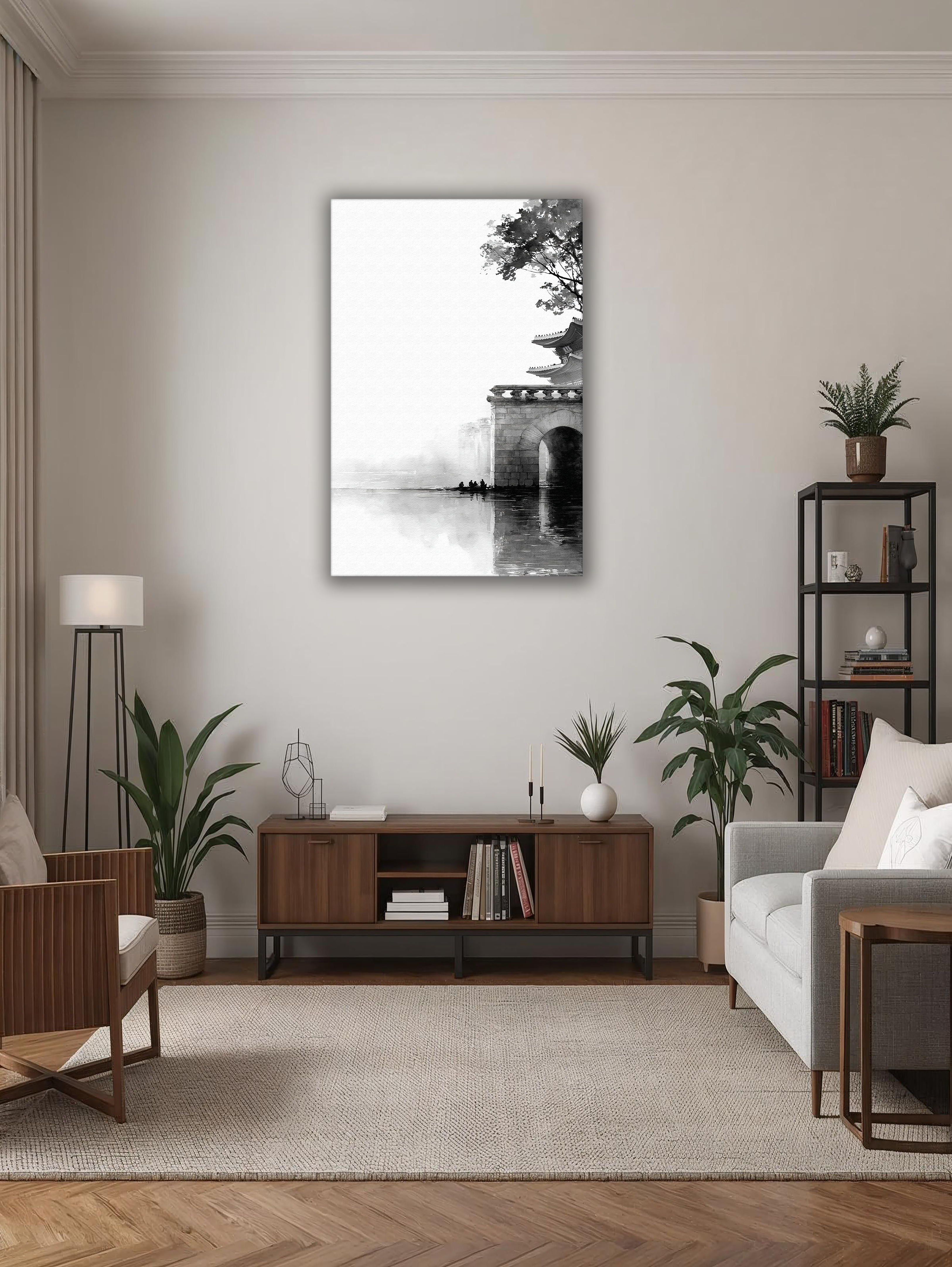 Korean Heritage Gate of Reflection Canvas Art