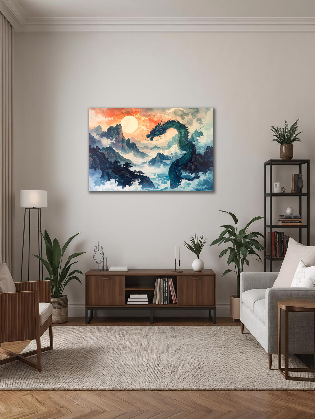 Rise of the Azure Dragon – Korean Mythology Canvas Art