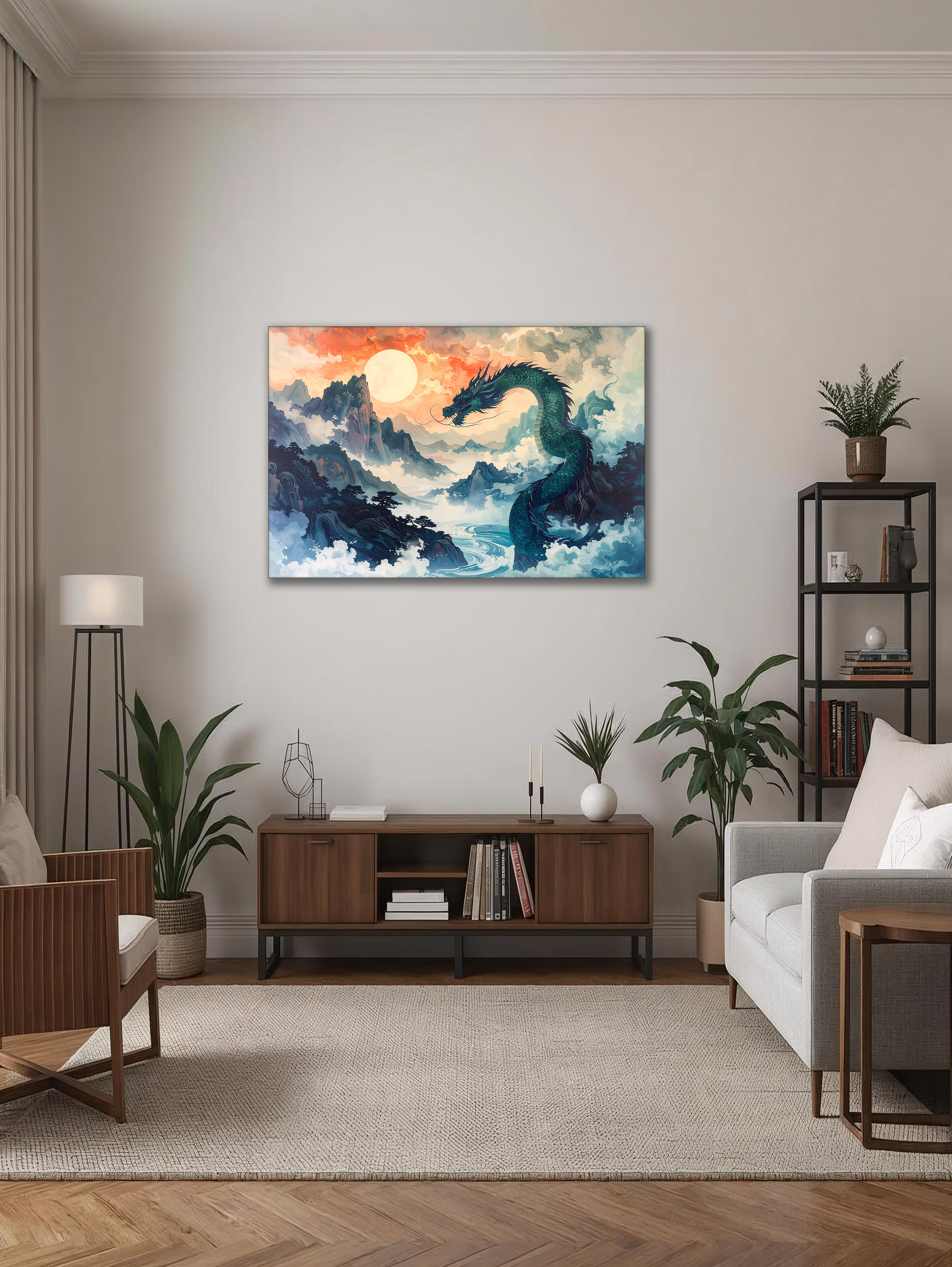 Rise of the Azure Dragon – Korean Mythology Canvas Art