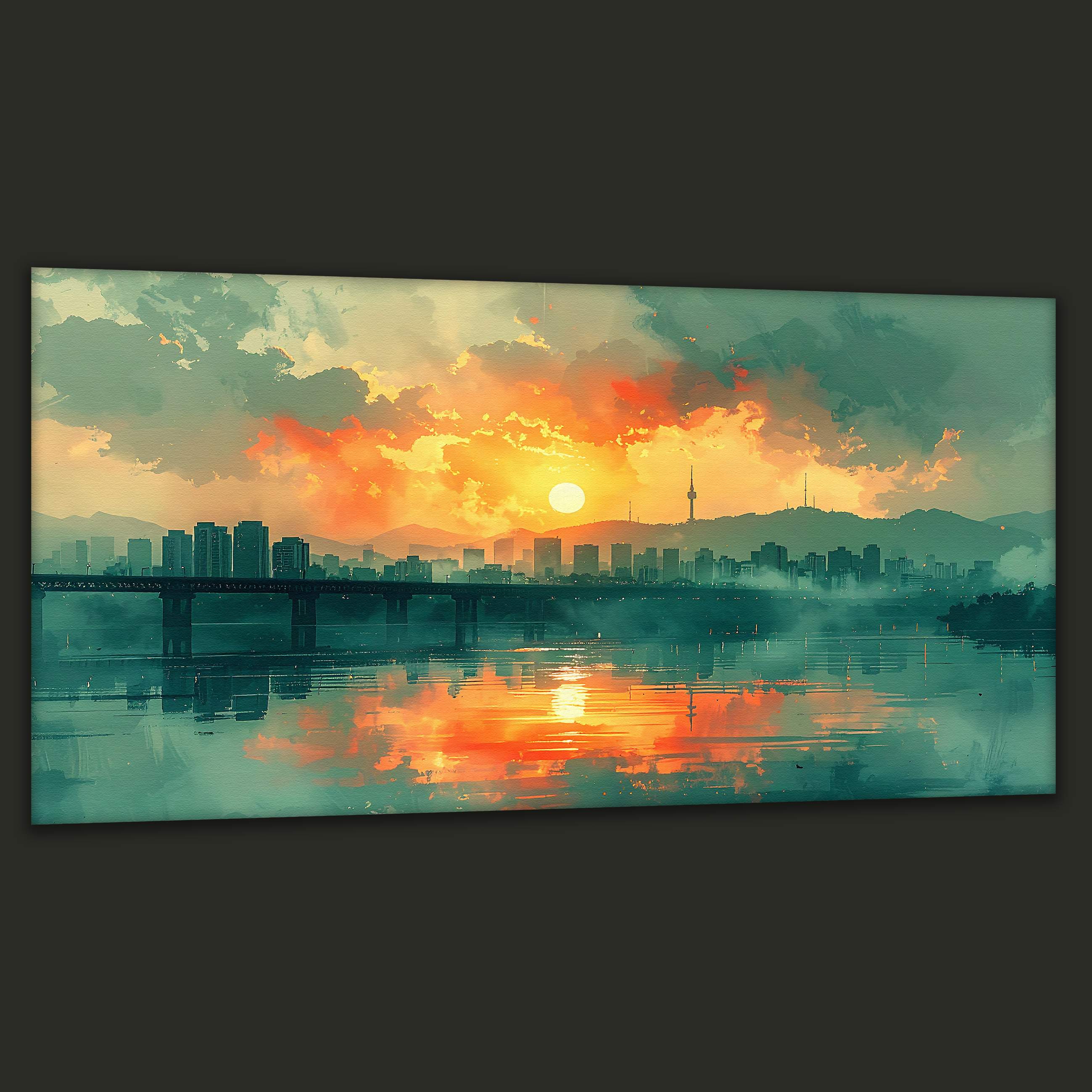 Seoul at Dusk (Landscape Canvas Edition)