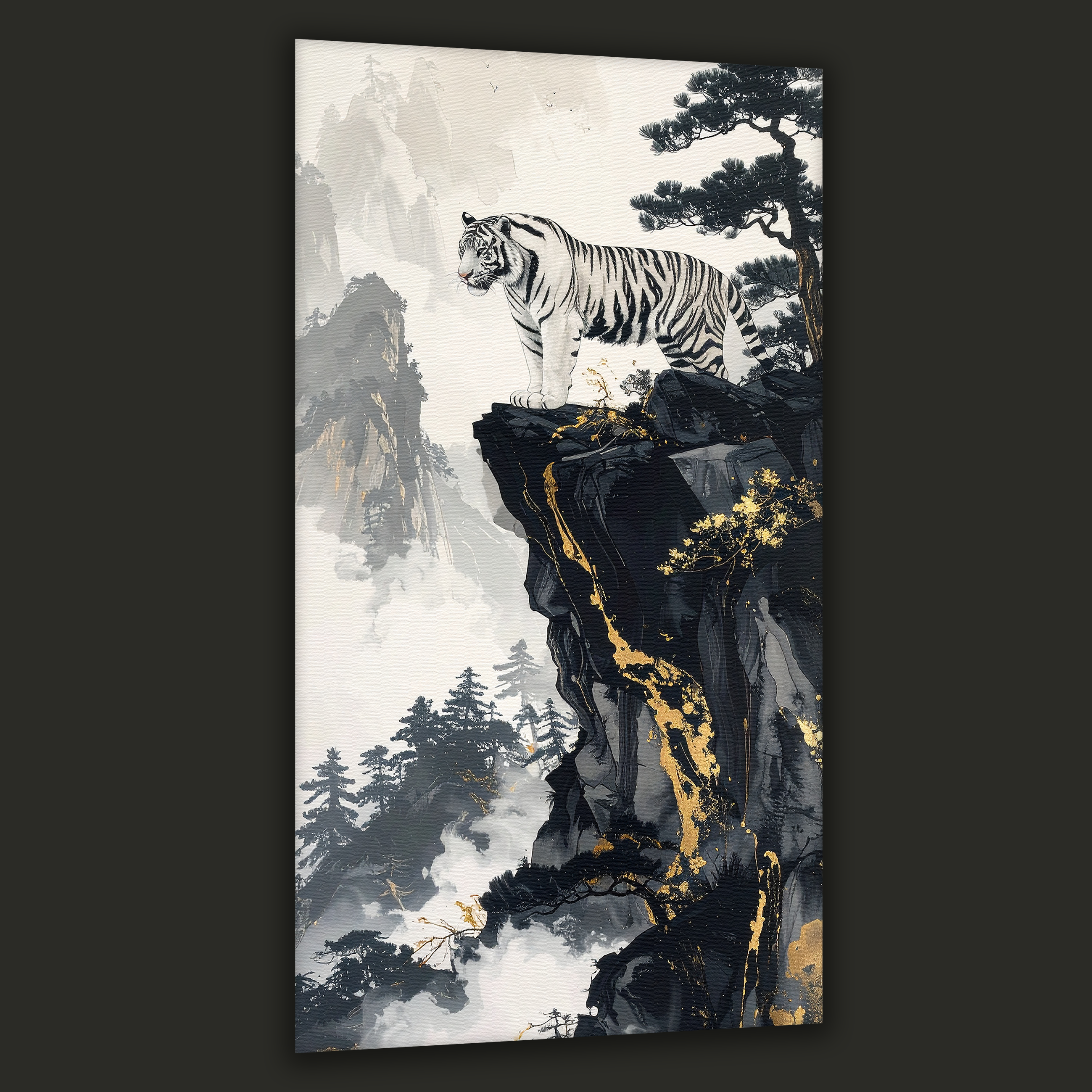 The Guardian White Tiger of the Peaks (Portrait Canvas Edition)